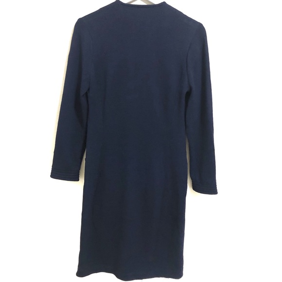 St. John Navy Zip Up Long Duster Knit Cardigan - Picture 5 of 5